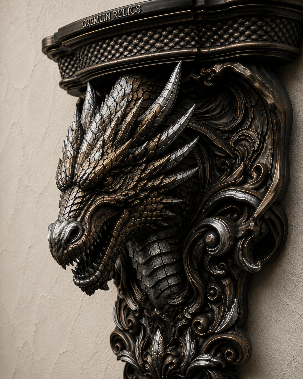 The Wyrm's Perch — Gothic Dragon Shelf by Gremlin Relics