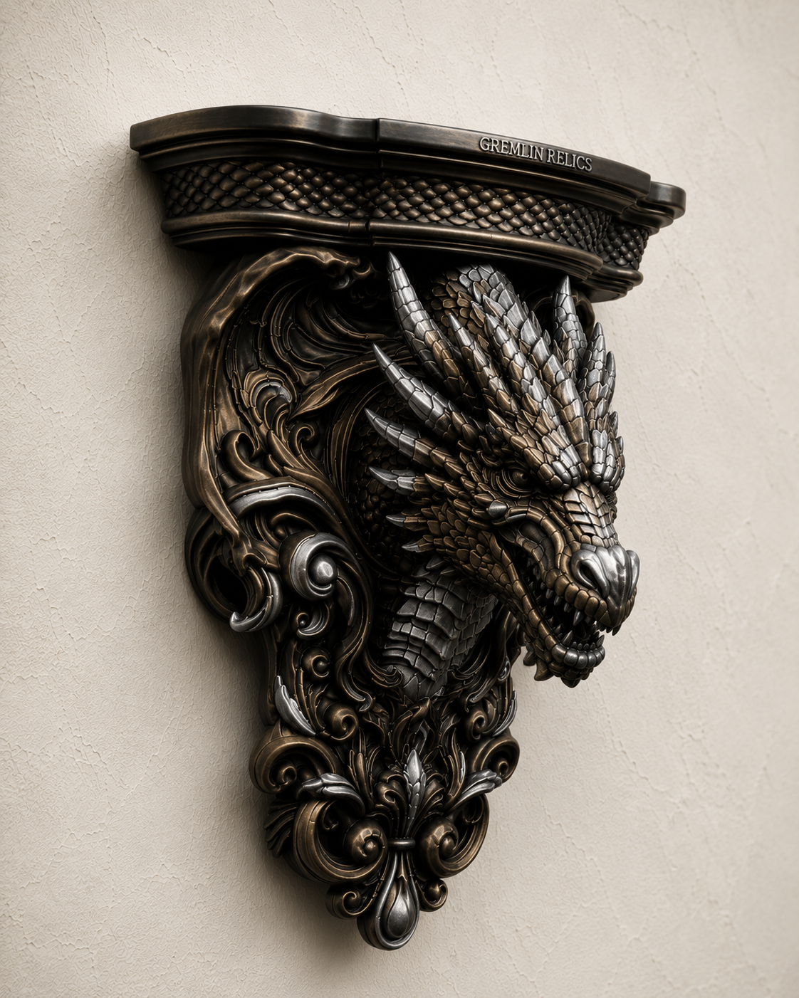 The Wyrm's Perch — Gothic Dragon Shelf by Gremlin Relics