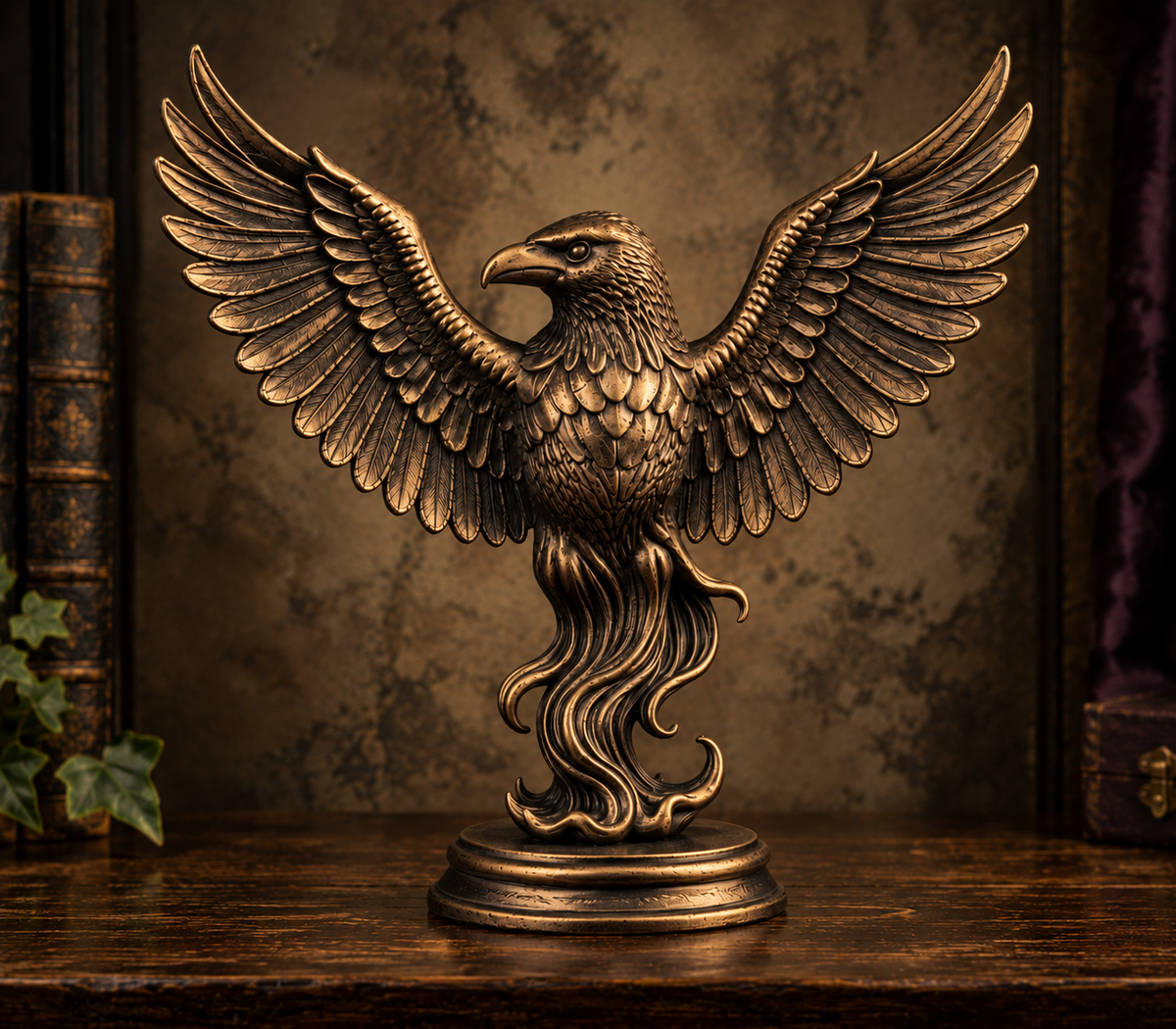 The Perched Omen — Winged Raven Figurine by Gremlin Relics