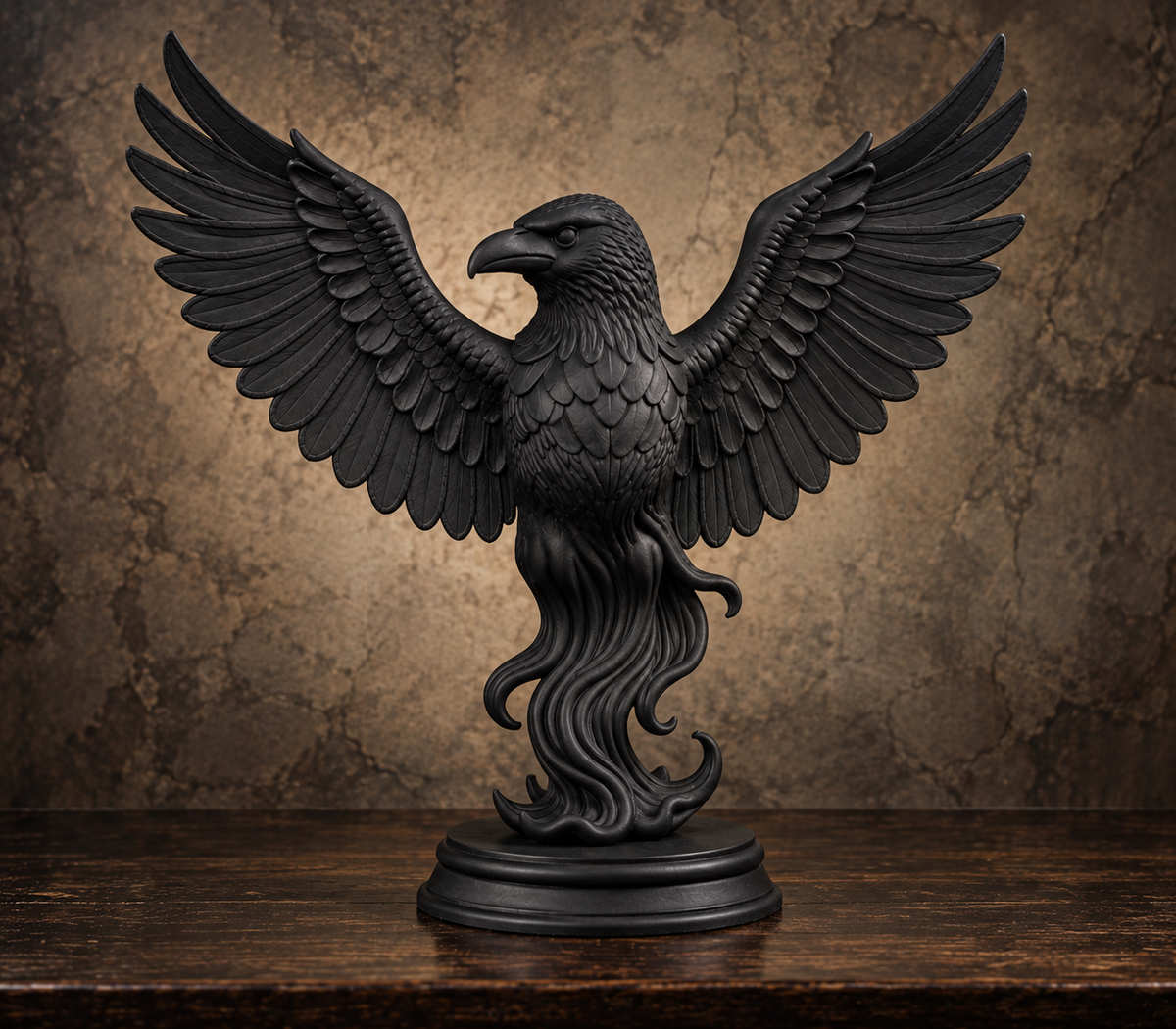 The Perched Omen — Winged Raven Figurine by Gremlin Relics