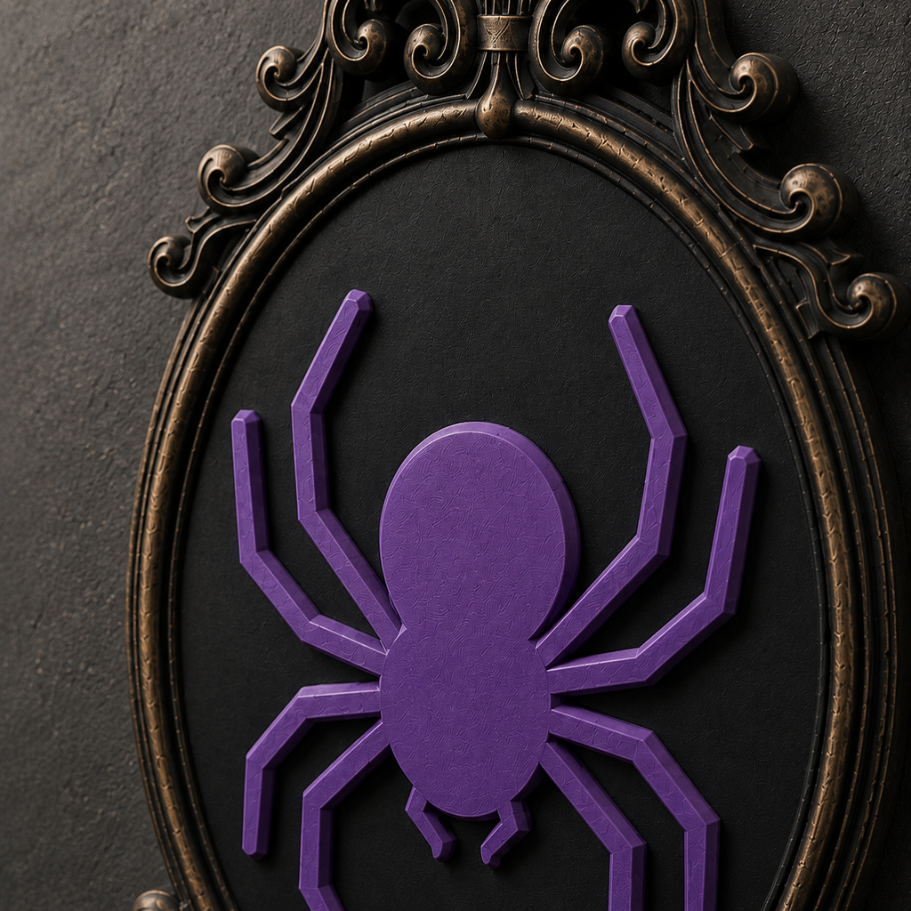 The Patient Weaver — Gothic Spider Cameo Wall Plaque by Gremlin Relics