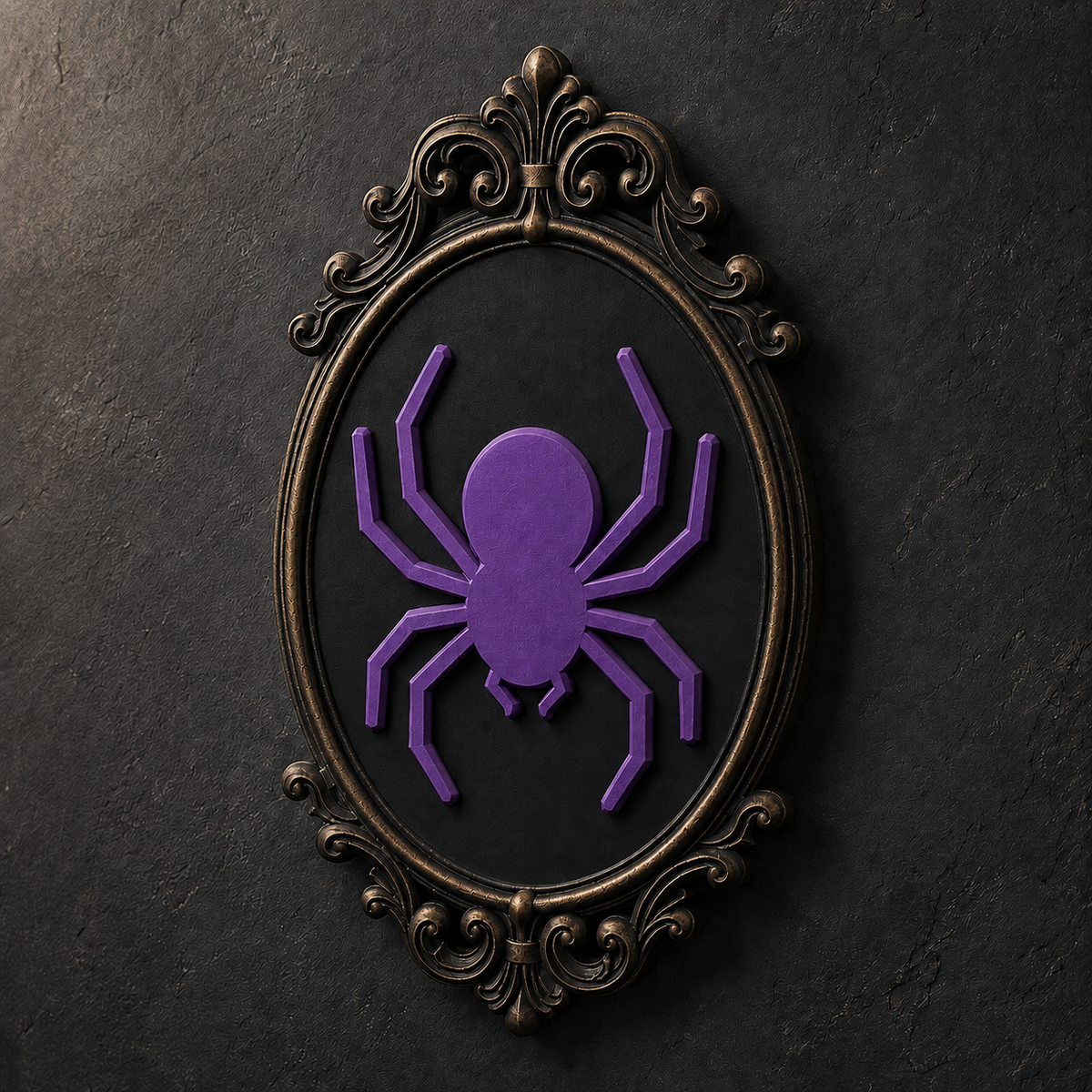 The Patient Weaver — Gothic Spider Cameo Wall Plaque by Gremlin Relics