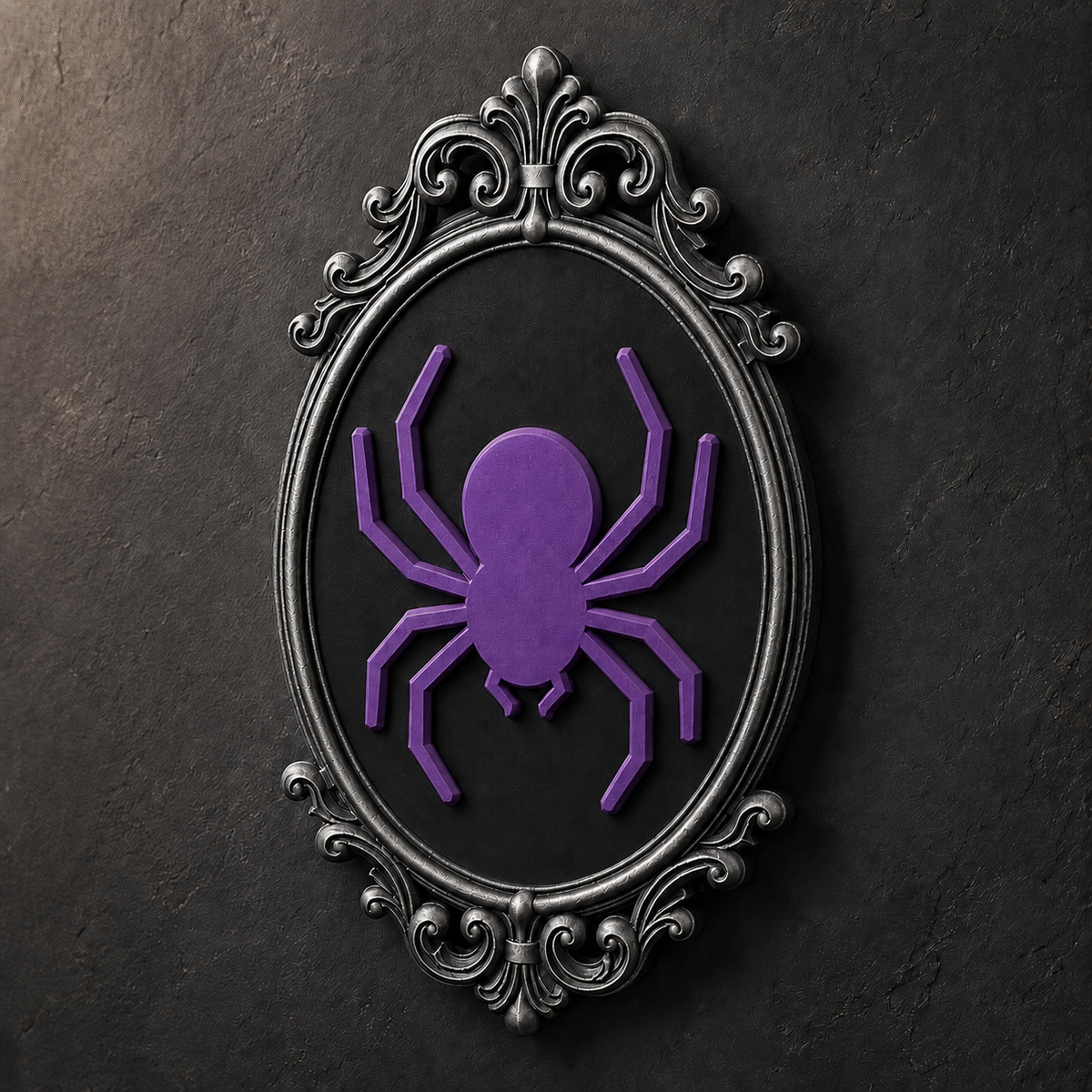 The Patient Weaver — Gothic Spider Cameo Wall Plaque by Gremlin Relics