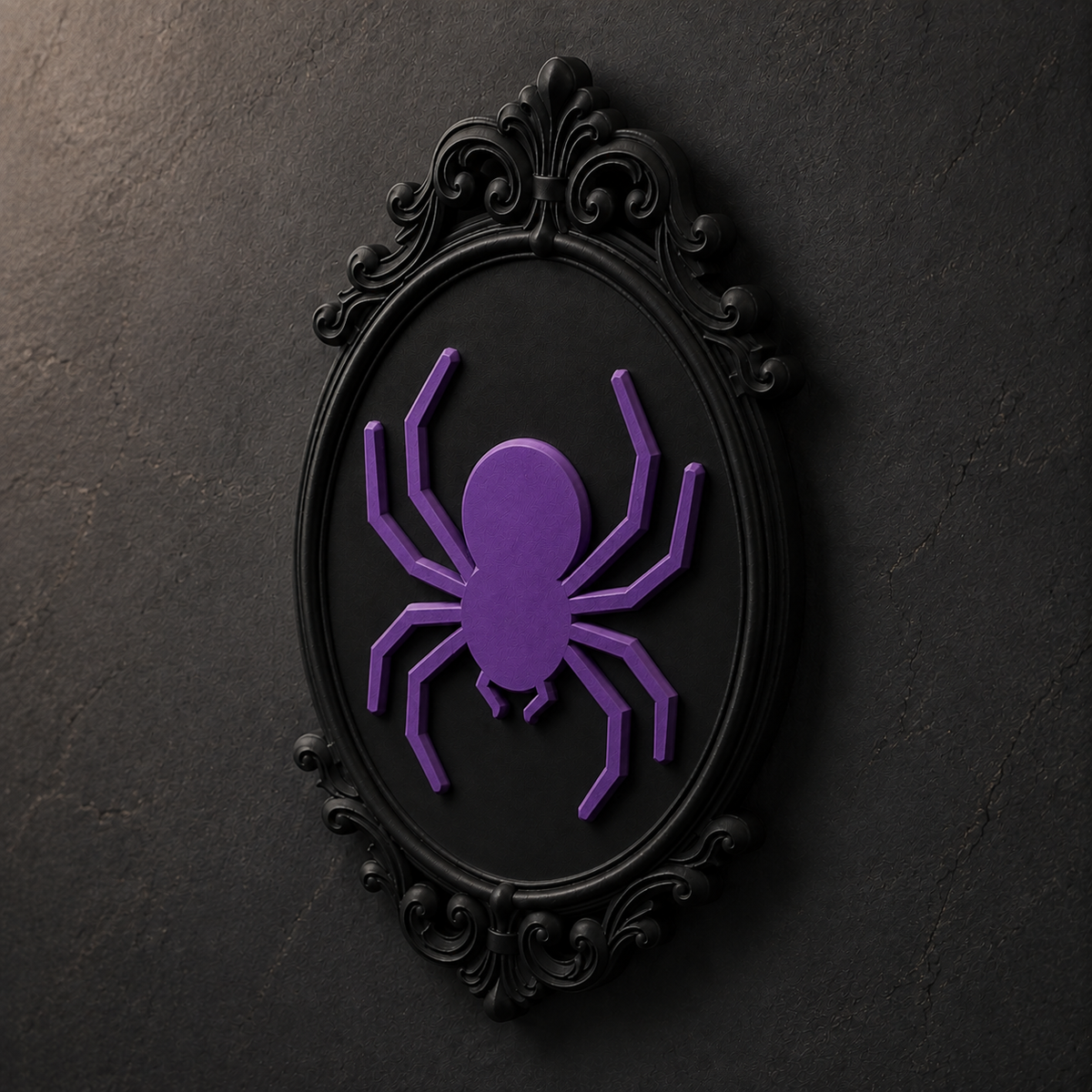 The Patient Weaver — Gothic Spider Cameo Wall Plaque by Gremlin Relics