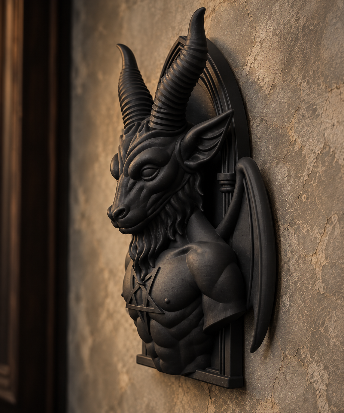 The Horned Sigil — Baphomet Wall Plaque by Gremlin Relics