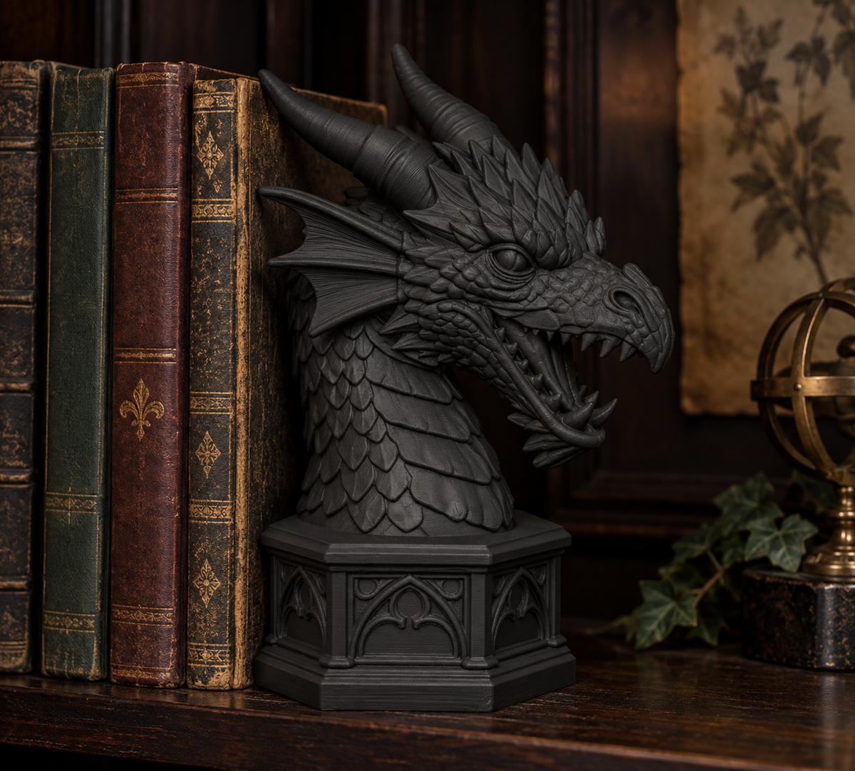 The Rampant Drake — Dragon Cathedral Bookend by Gremlin Relics