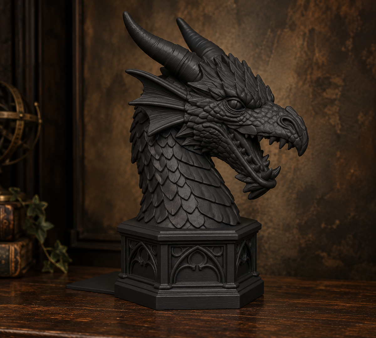 The Rampant Drake — Dragon Cathedral Bookend by Gremlin Relics