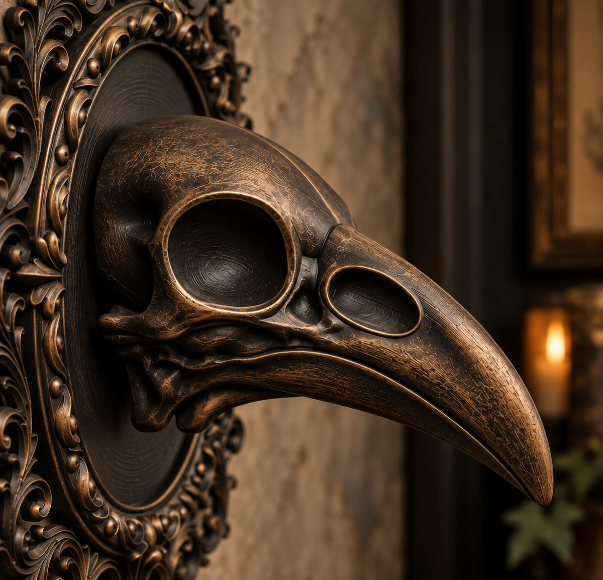 The Silent Augur — Raven Skull Wall Plaque by Gremlin Relics