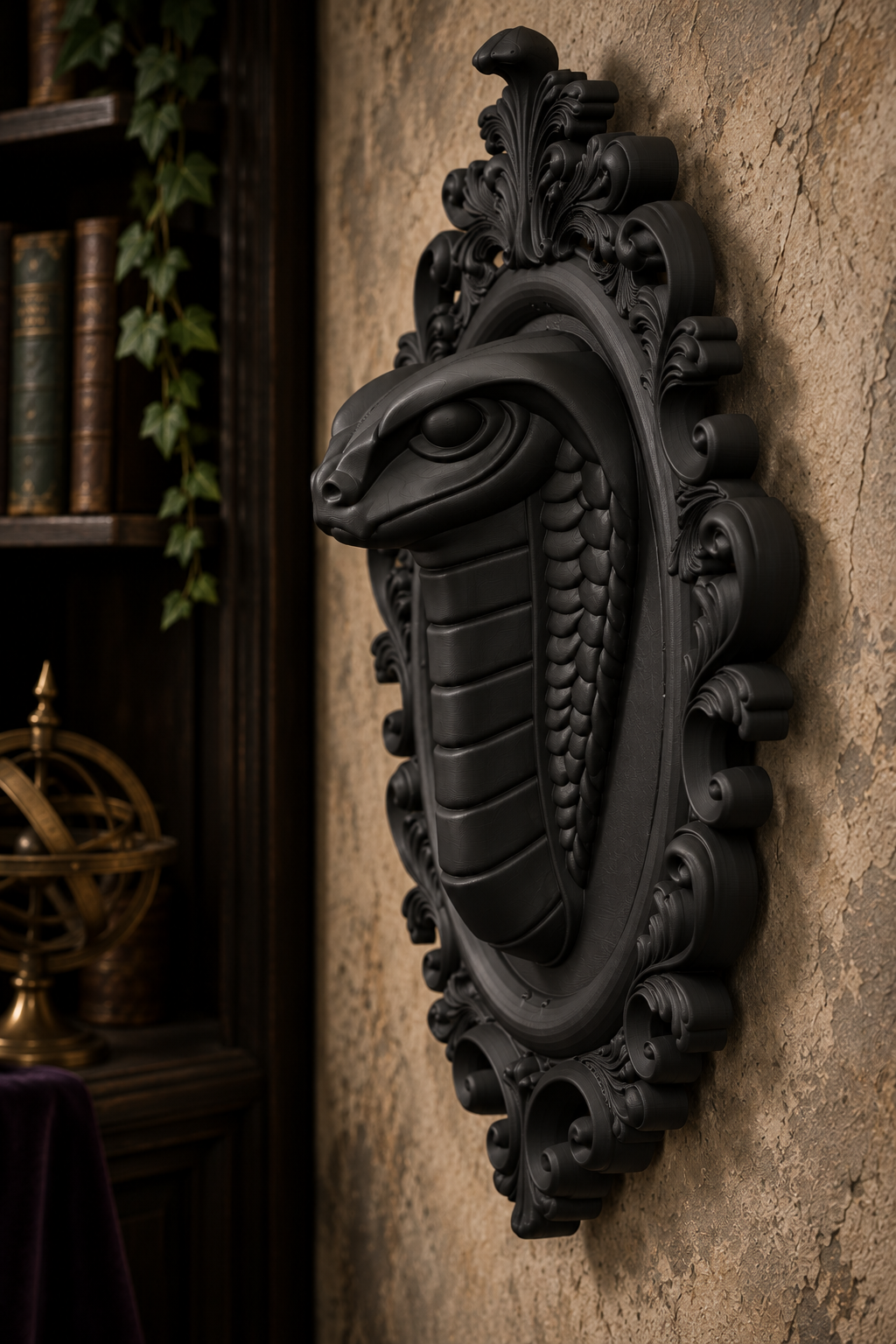 The Serpent's Gate — Gothic Snake Wall Plaque by Gremlin Relics