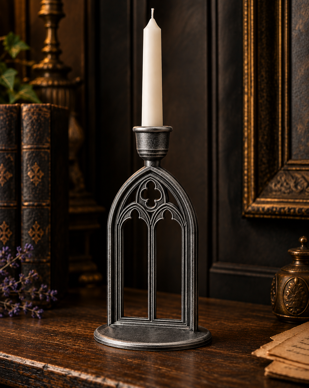 The Vigil Arch — Gothic Cathedral Arch Candle Holder by Gremlin Relics