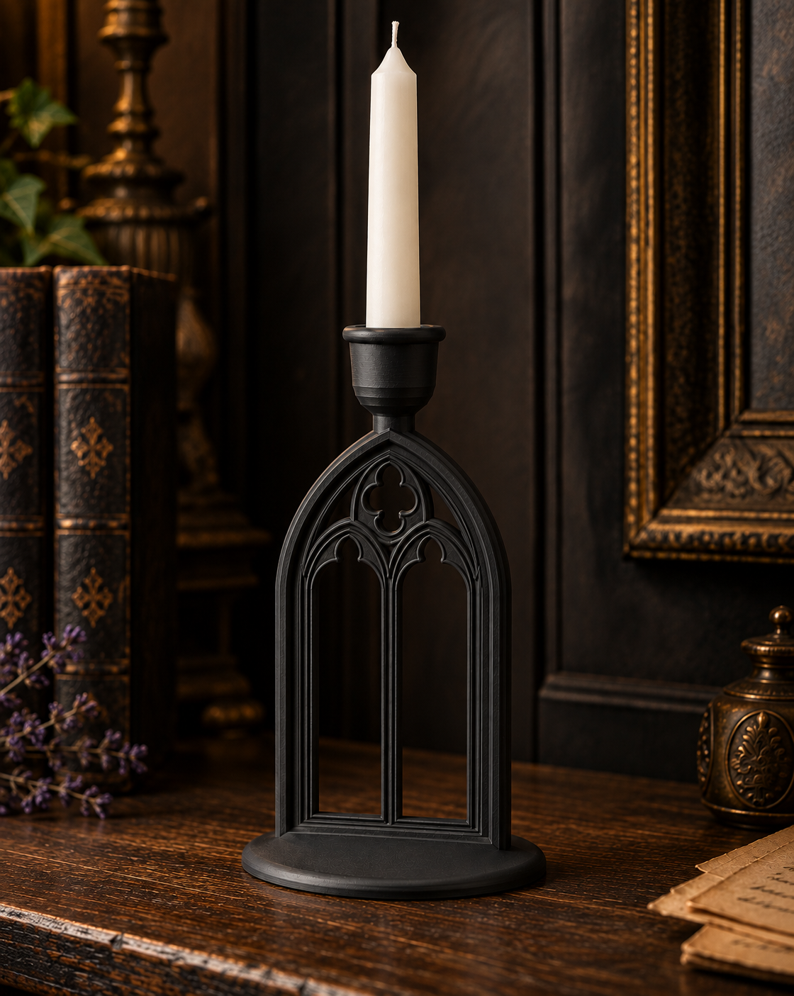 The Vigil Arch — Gothic Cathedral Arch Candle Holder by Gremlin Relics