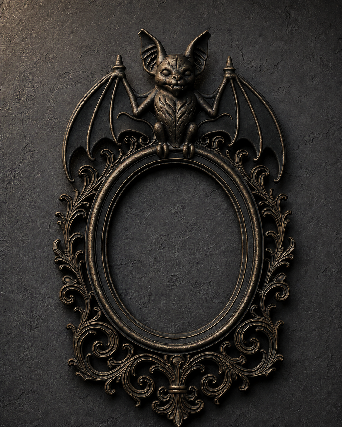 The Vaulted Wing — Oval Bat Photo Frame by Gremlin Relics