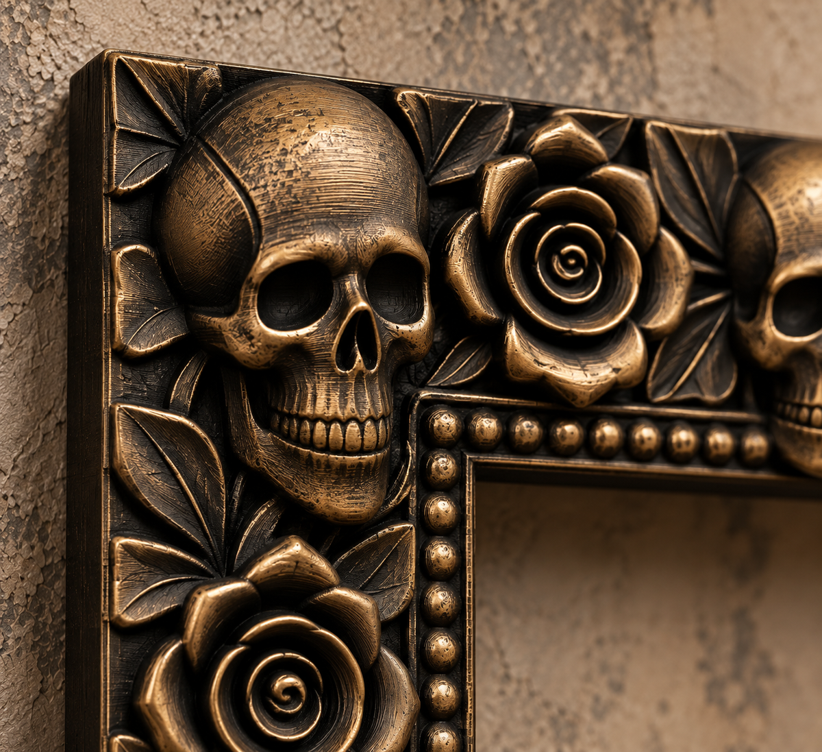 The Widow’s Garland — Skull & Rose Photo Frame by Gremlin Relics