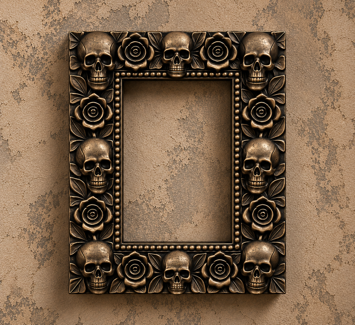 The Widow’s Garland — Skull & Rose Photo Frame by Gremlin Relics