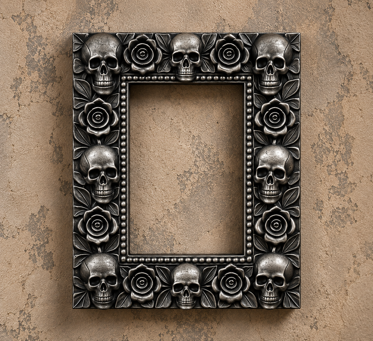 The Widow’s Garland — Skull & Rose Photo Frame by Gremlin Relics
