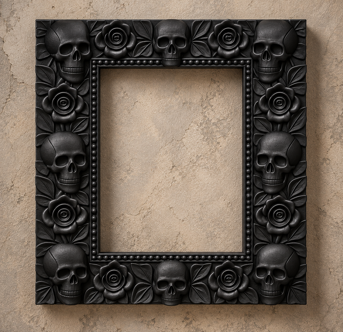The Widow’s Garland — Skull & Rose Photo Frame by Gremlin Relics