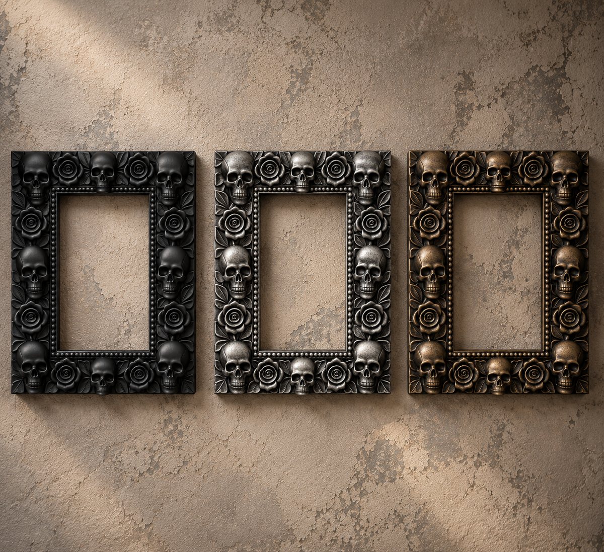 The Widow’s Garland — Skull & Rose Photo Frame by Gremlin Relics
