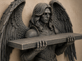 The Fallen Sentinel — Gothic Angel Wall Shelf by Gremlin Relics