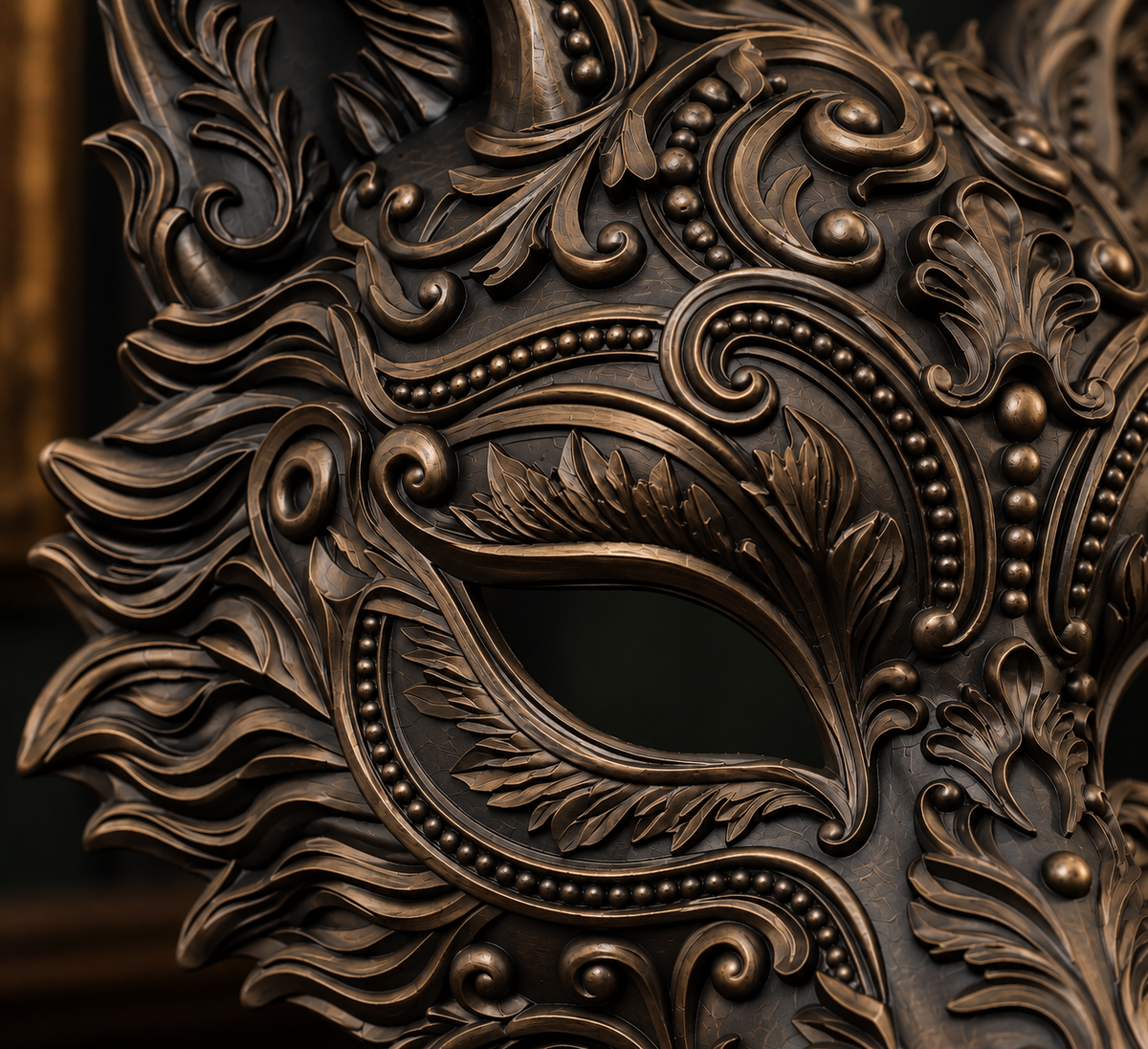 The Sly Regent — Baroque Fox Masquerade Mask by Gremlin Relics