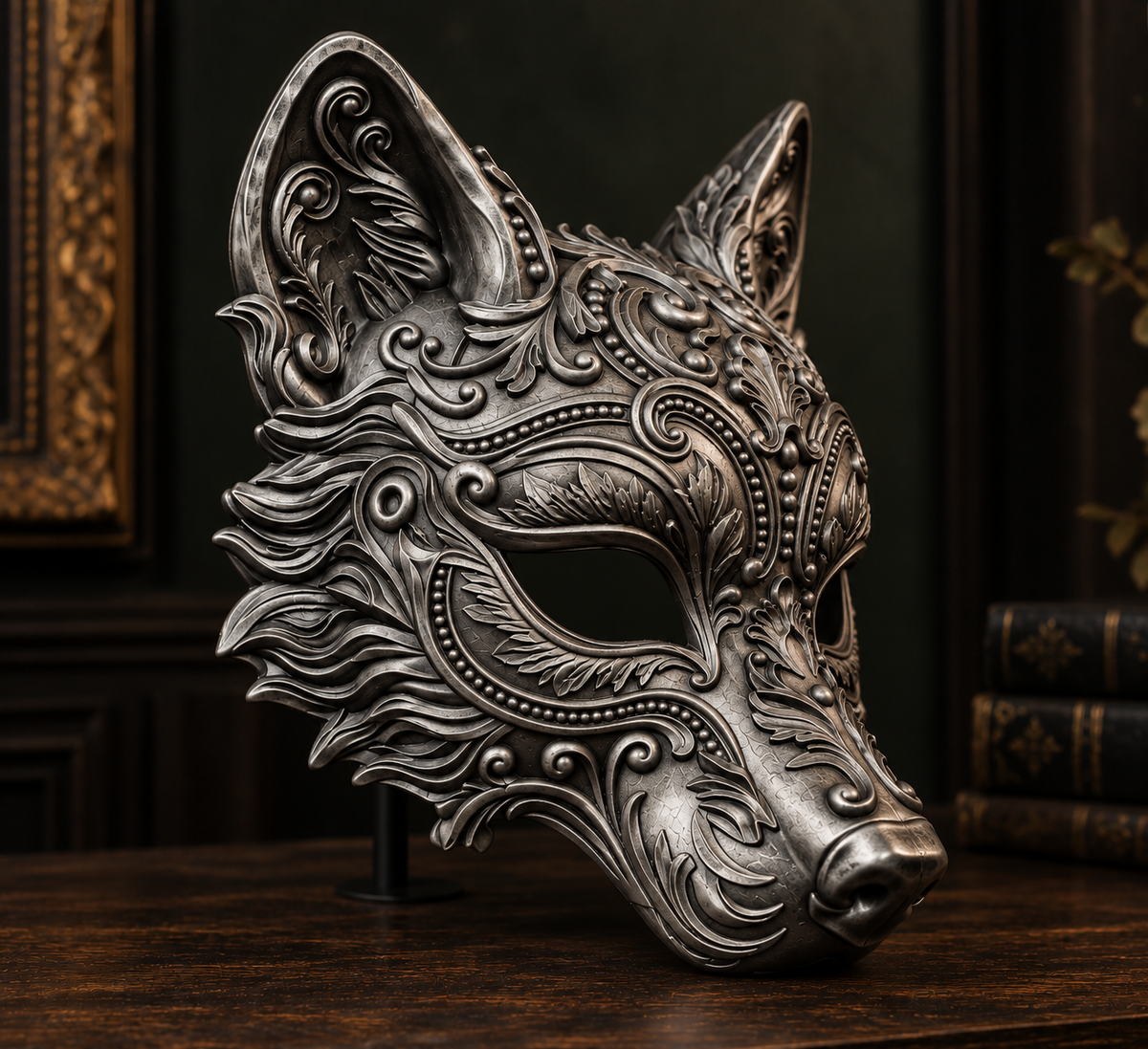 The Sly Regent — Baroque Fox Masquerade Mask by Gremlin Relics