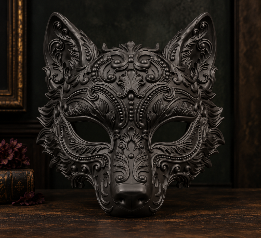 The Sly Regent — Baroque Fox Masquerade Mask by Gremlin Relics