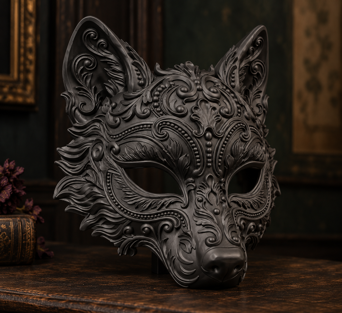 The Sly Regent — Baroque Fox Masquerade Mask by Gremlin Relics