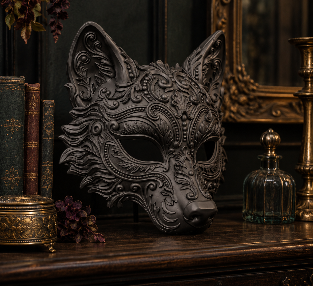The Sly Regent — Baroque Fox Masquerade Mask by Gremlin Relics