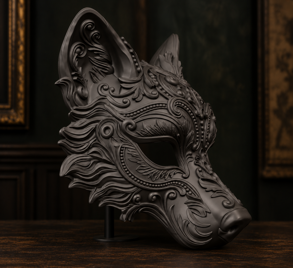 The Sly Regent — Baroque Fox Masquerade Mask by Gremlin Relics