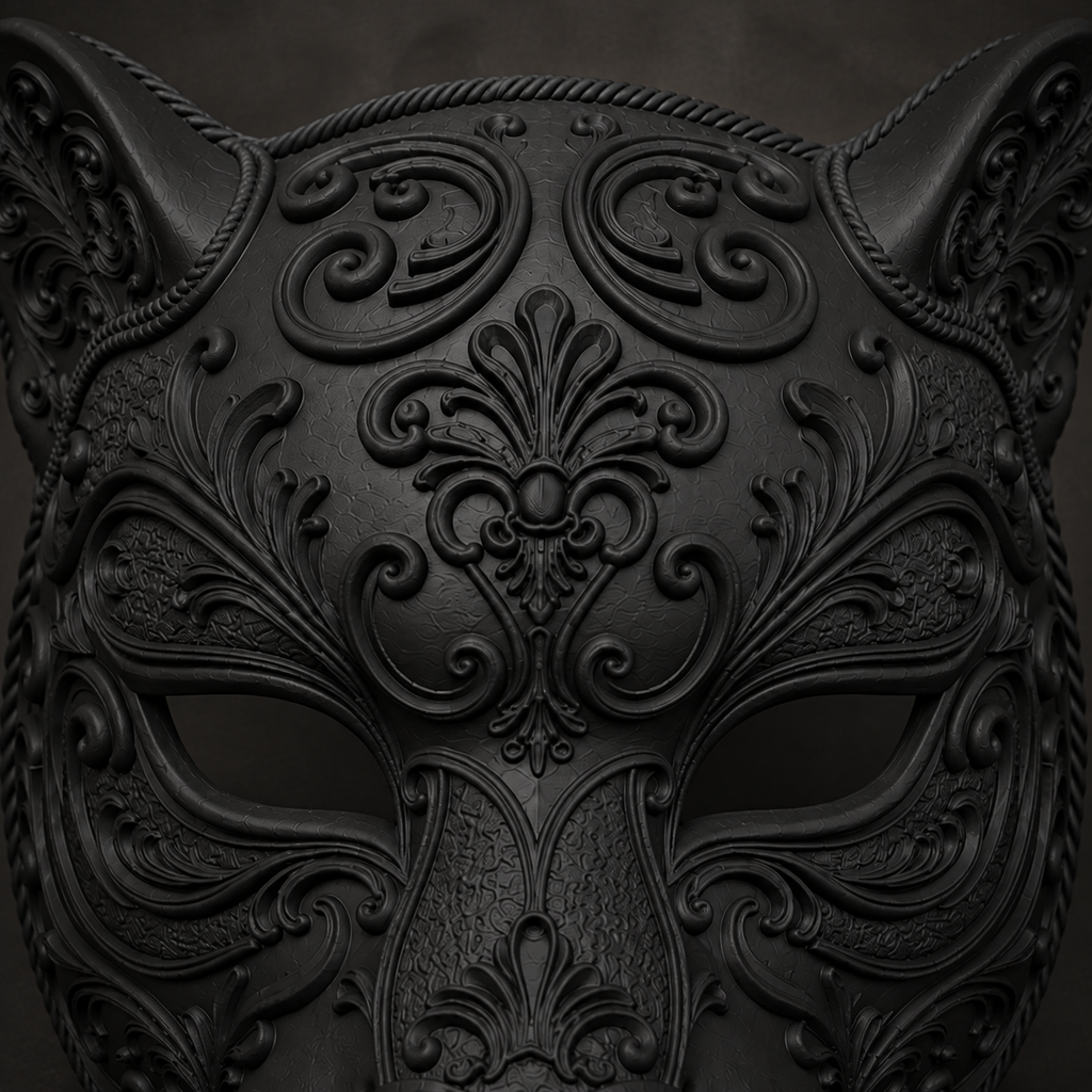 The Midnight Prowler — Baroque Panther Mask by Gremlin Relics