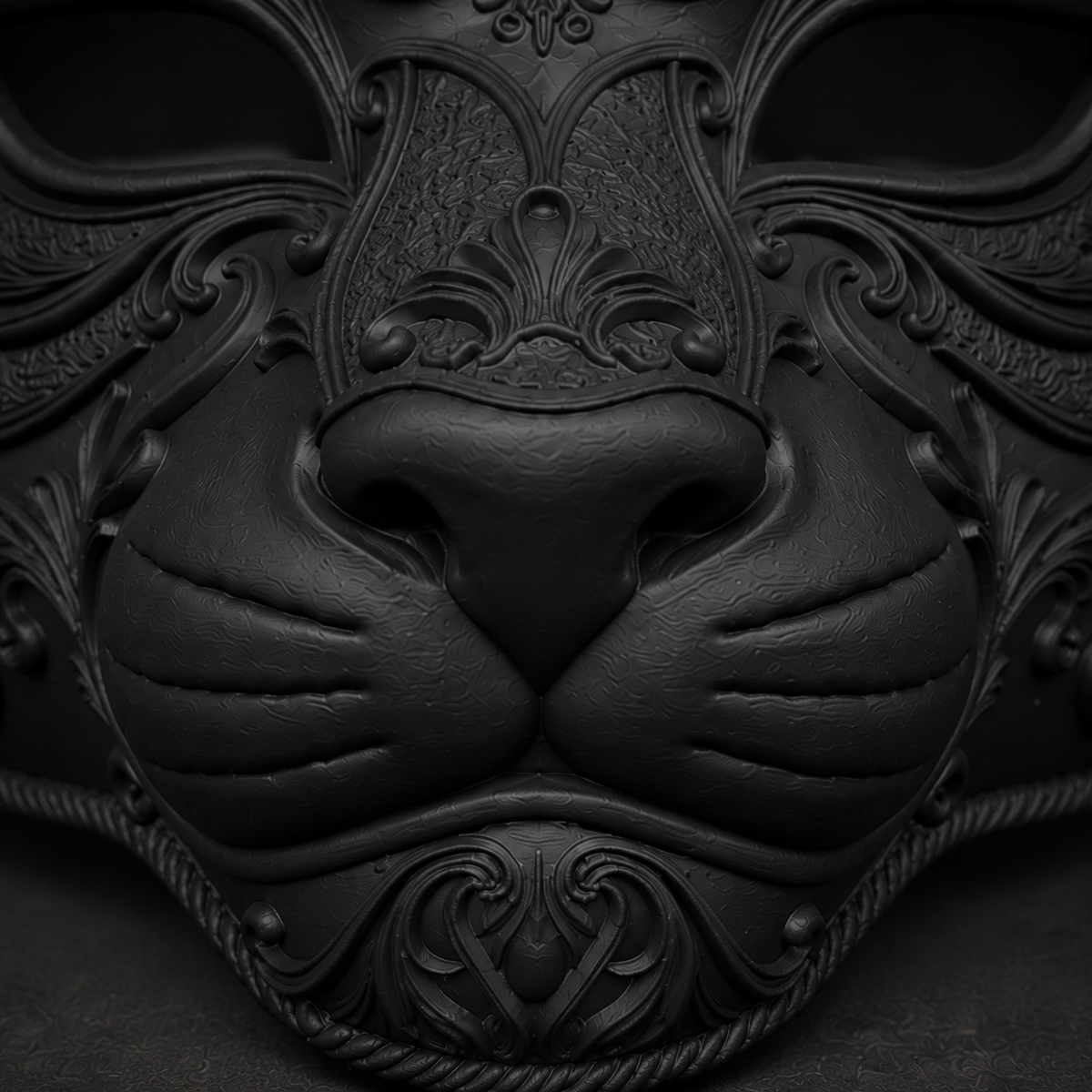 The Midnight Prowler — Baroque Panther Mask by Gremlin Relics
