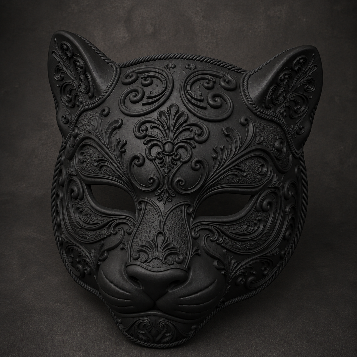 The Midnight Prowler — Baroque Panther Mask by Gremlin Relics