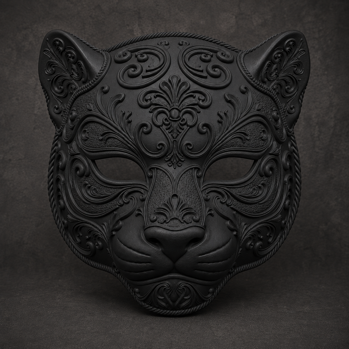 The Midnight Prowler — Baroque Panther Mask by Gremlin Relics