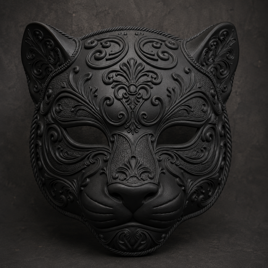 The Midnight Prowler — Baroque Panther Mask by Gremlin Relics