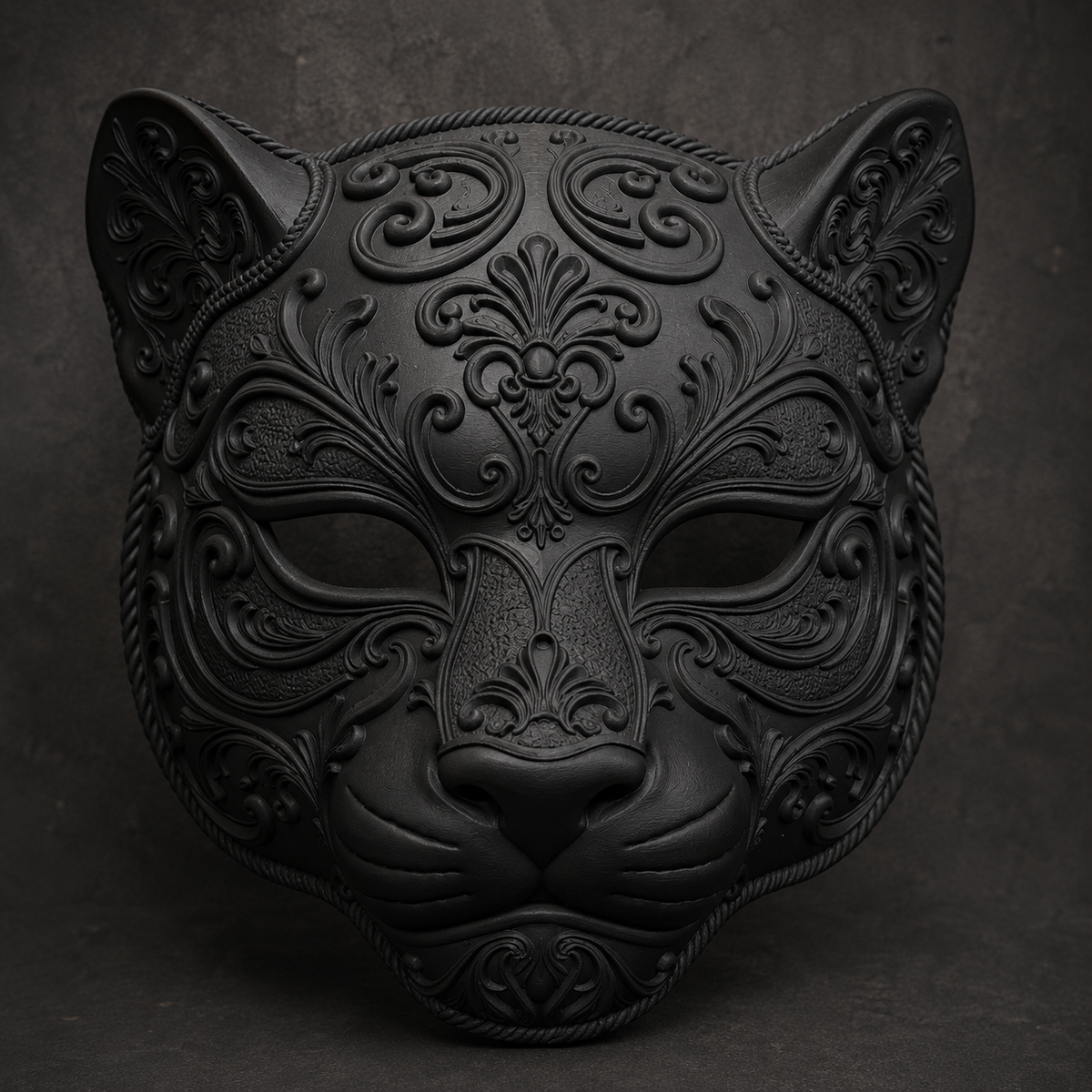 The Midnight Prowler — Baroque Panther Mask by Gremlin Relics