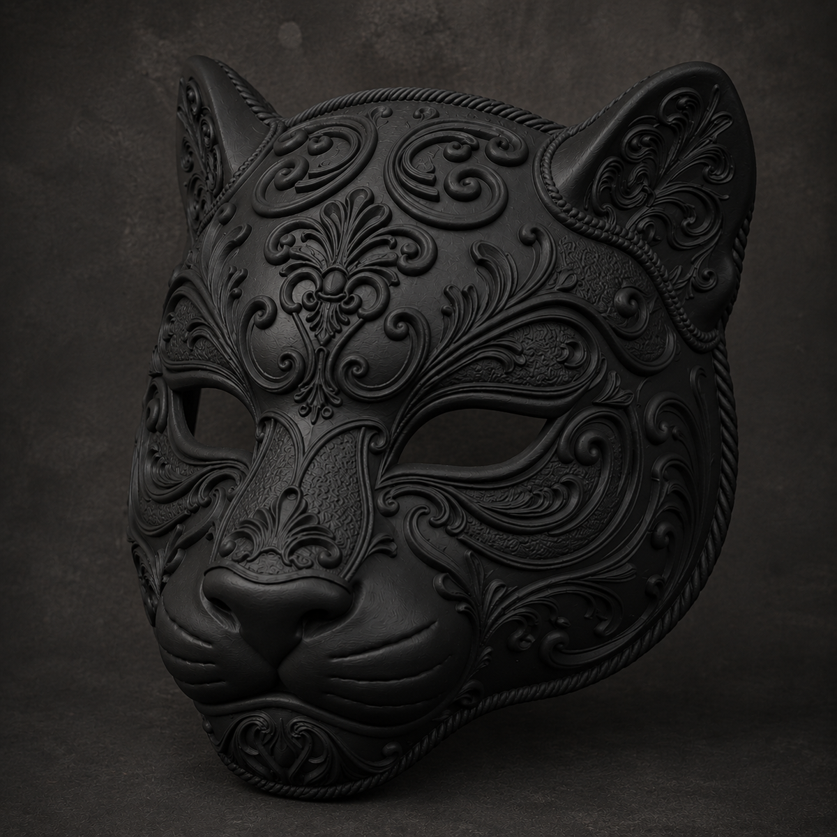 The Midnight Prowler — Baroque Panther Mask by Gremlin Relics