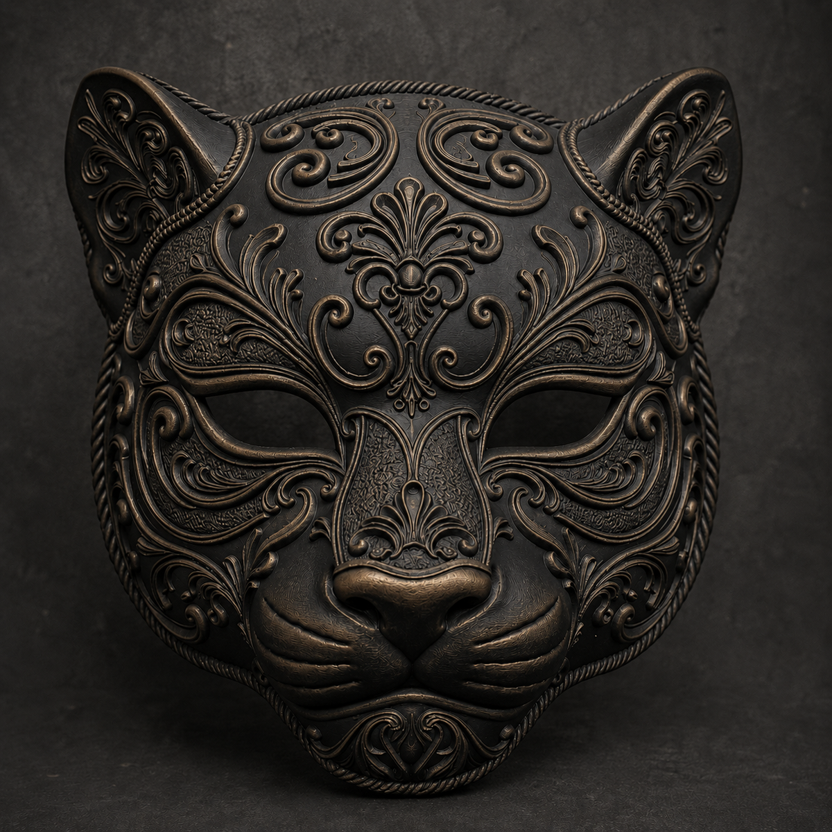 The Midnight Prowler — Baroque Panther Mask by Gremlin Relics