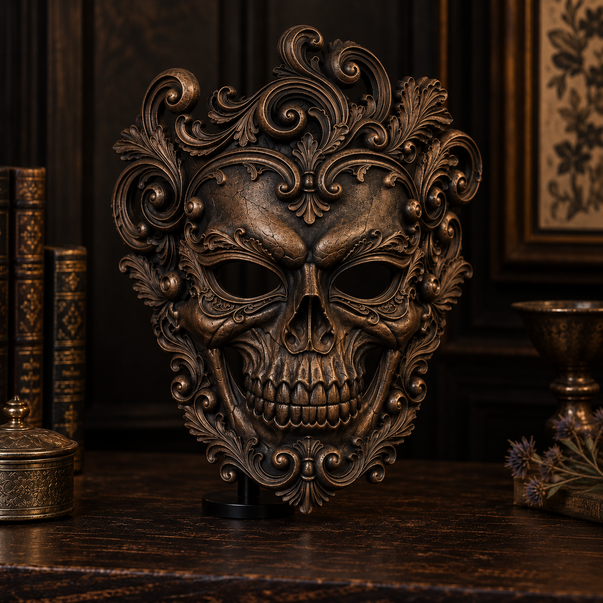 Putrid Elegance — Baroque Zombie Masquerade Mask by Gremlin Relics