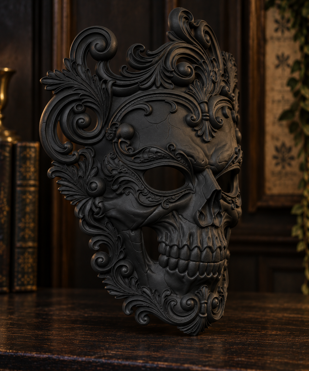 Putrid Elegance — Baroque Zombie Masquerade Mask by Gremlin Relics