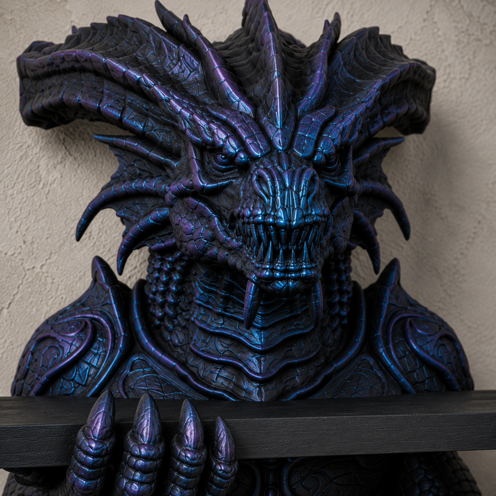 The Abyssal Wyrm — Sea Dragon Wall Shelf by Gremlin Relics