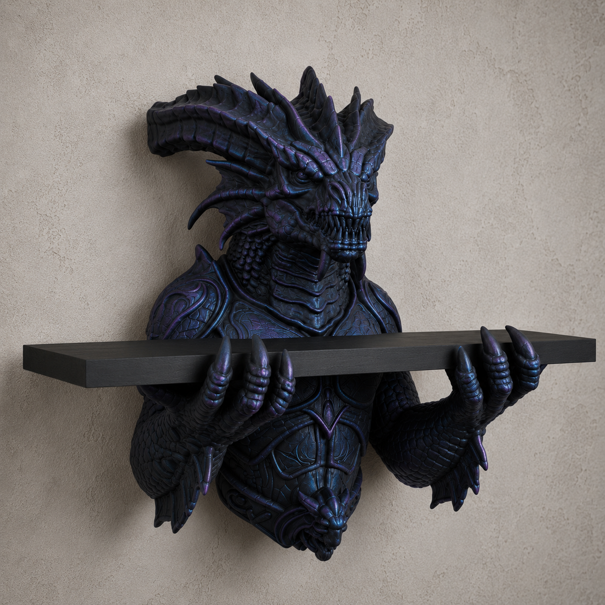 The Abyssal Wyrm — Sea Dragon Wall Shelf by Gremlin Relics