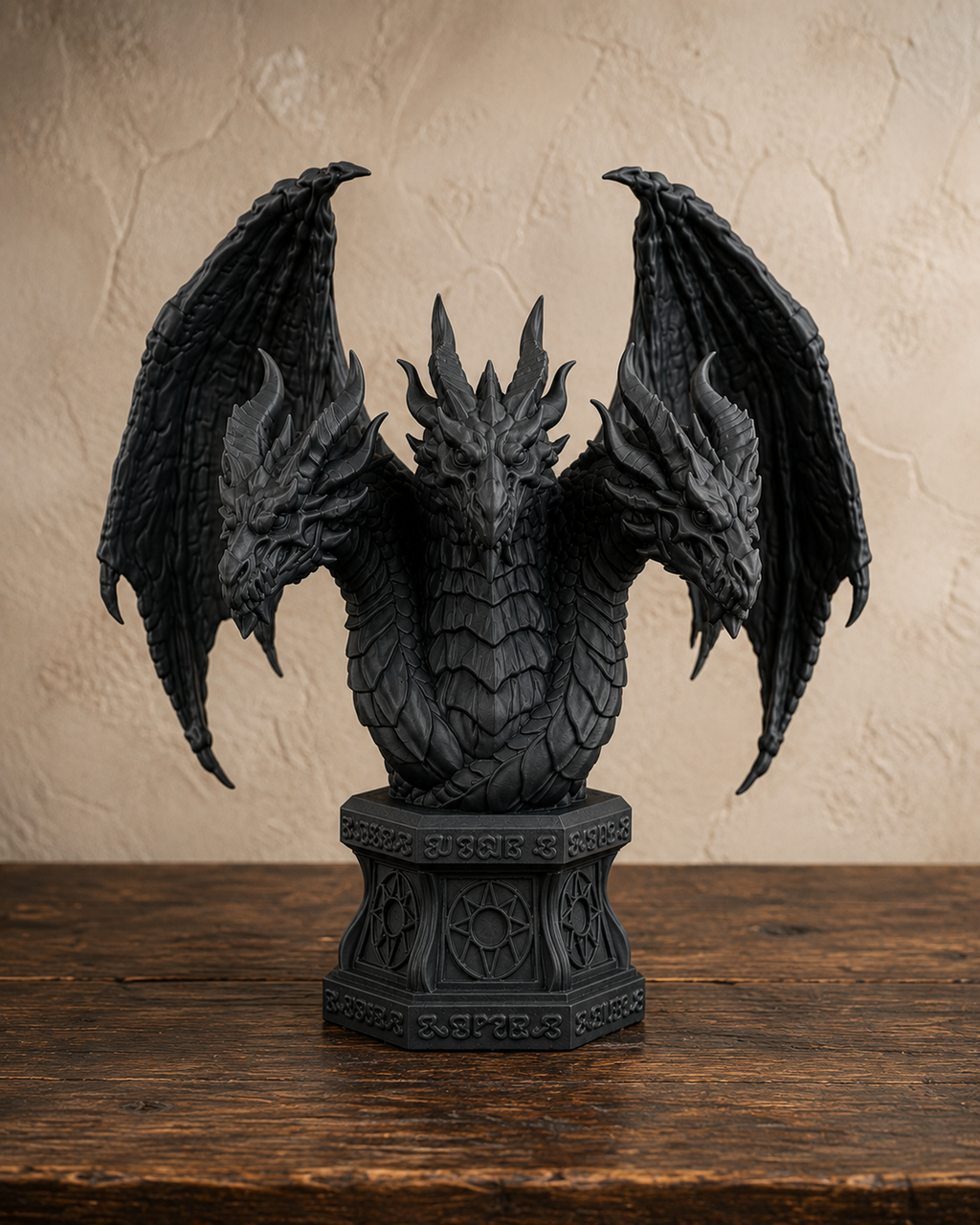 The Threefold Wyrm — Three Headed Dragon Statue by Gremlin Relics