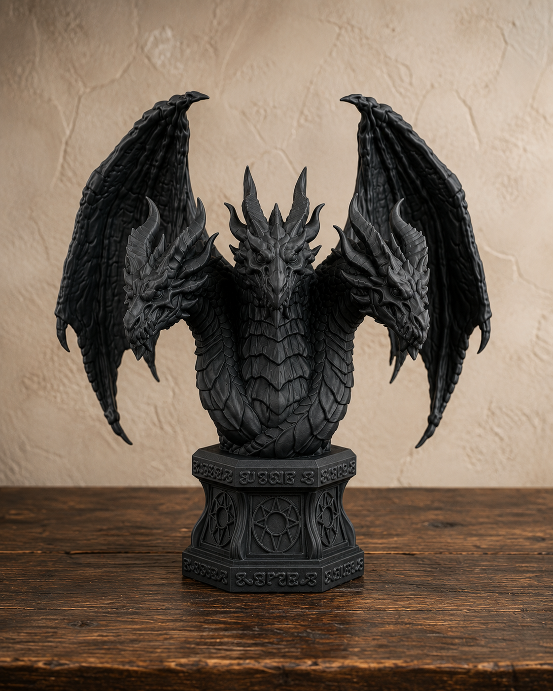 The Threefold Wyrm — Three Headed Dragon Statue by Gremlin Relics