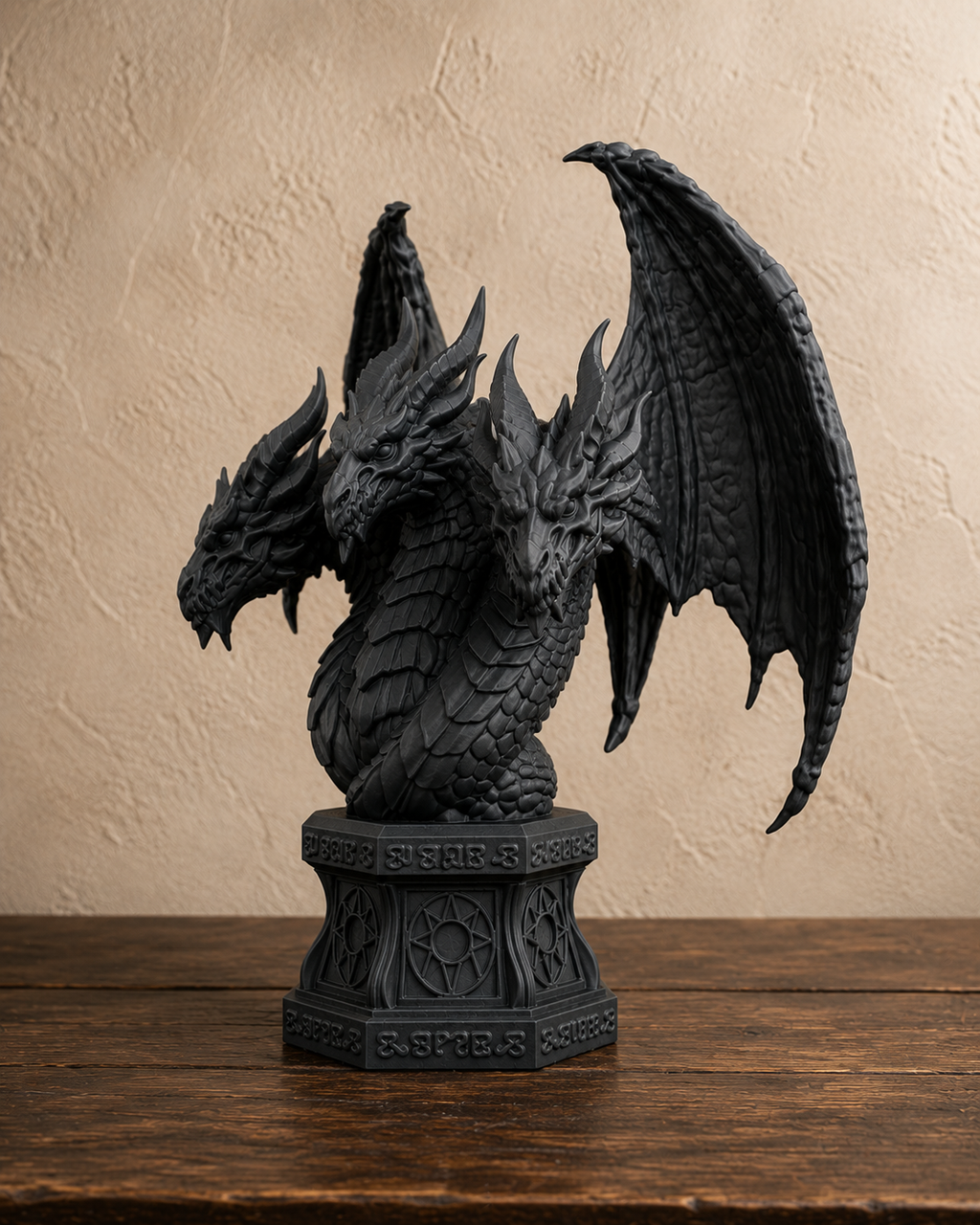 The Threefold Wyrm — Three Headed Dragon Statue by Gremlin Relics