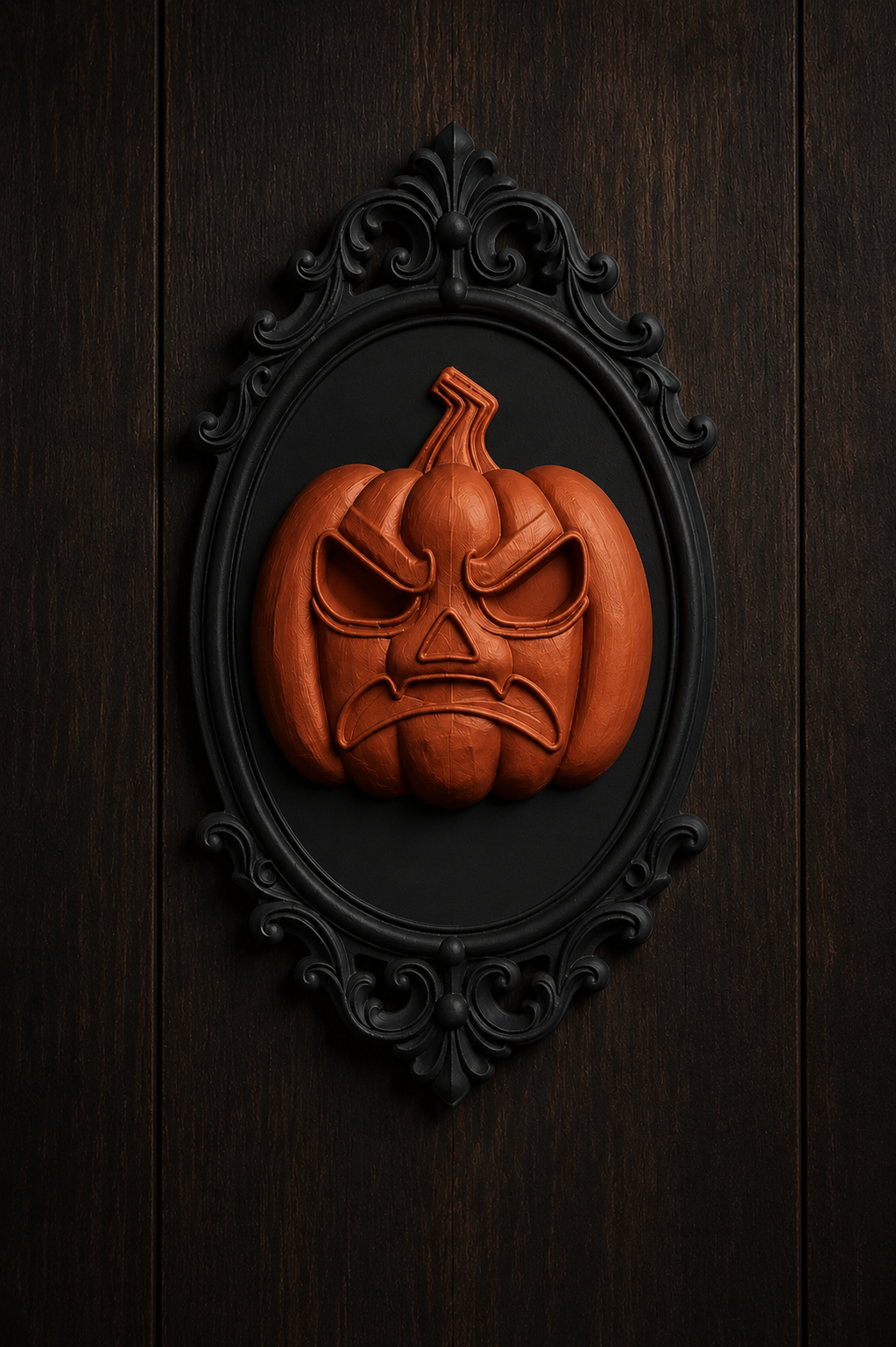 The Angry Lantern — Baroque Pumpkin Wall Plaque by Gremlin Relics