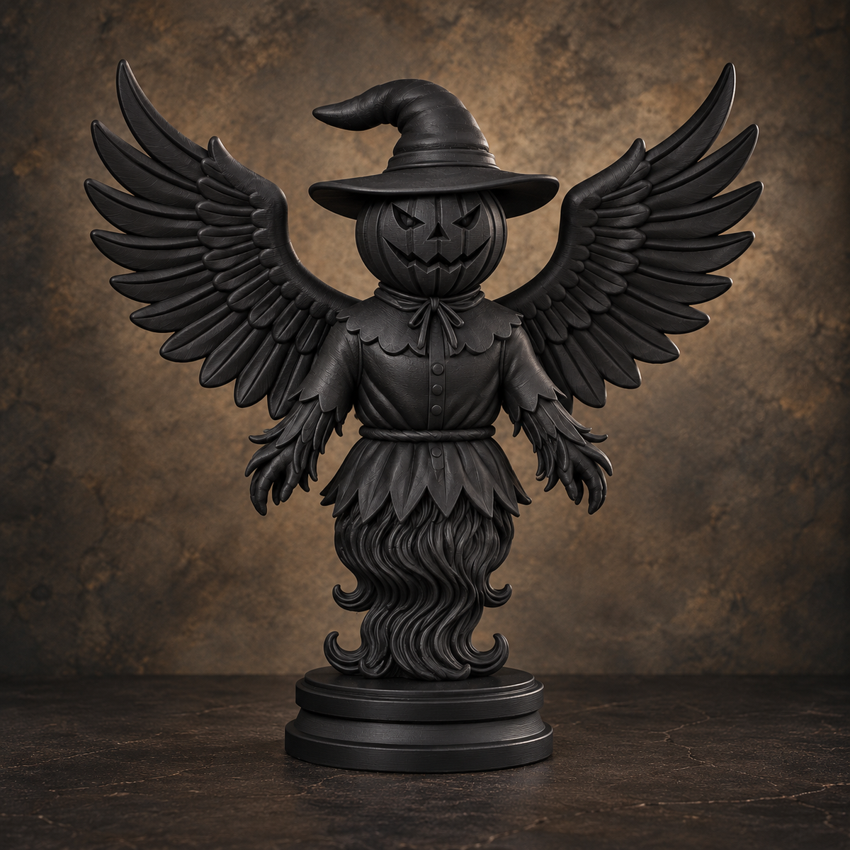 The Hollow Sentinel — Winged Scarecrow Figurine by Gremlin Relics
