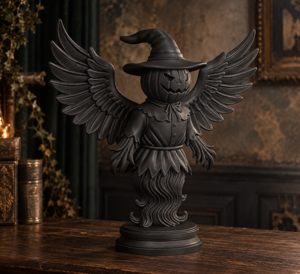 The Hollow Sentinel — Winged Scarecrow Figurine by Gremlin Relics