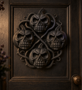The Harvest Wake — Pumpkin Skull Halloween Wreath by Gremlin Relics