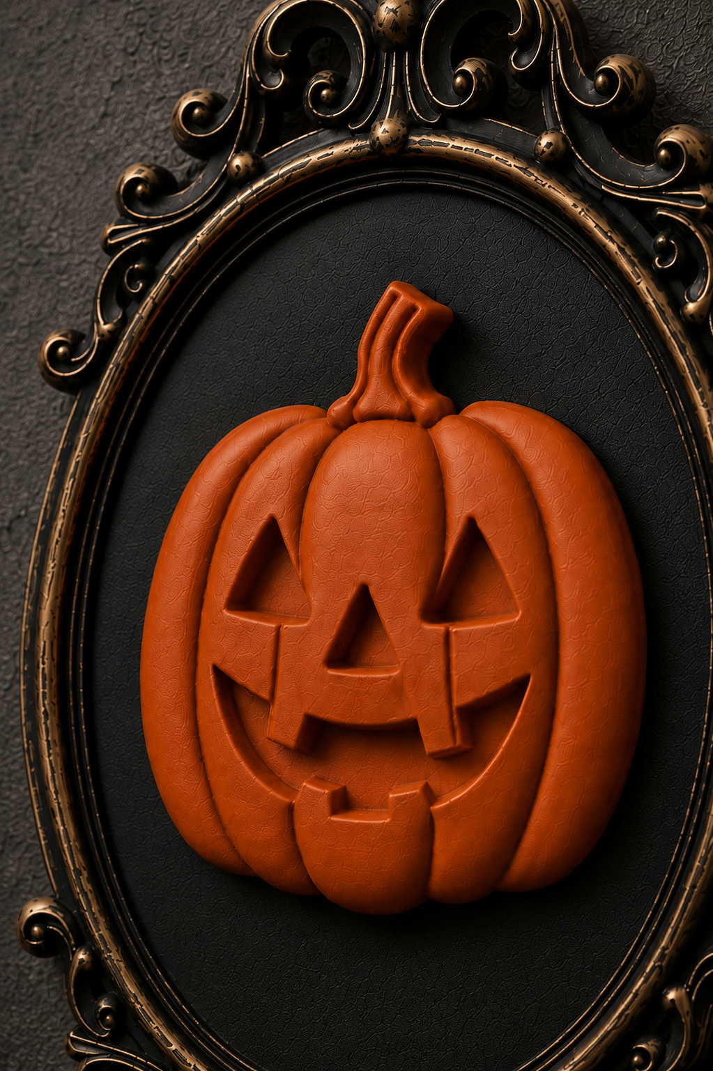 The Lantern Grin — Baroque Pumpkin Wall Plaque by Gremlin Relics