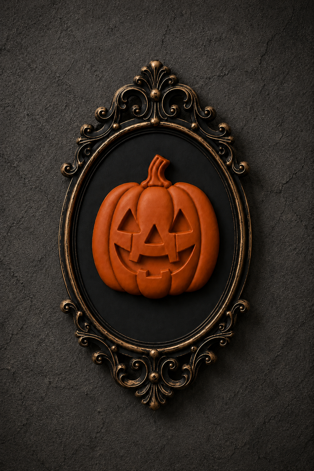 The Lantern Grin — Baroque Pumpkin Wall Plaque by Gremlin Relics