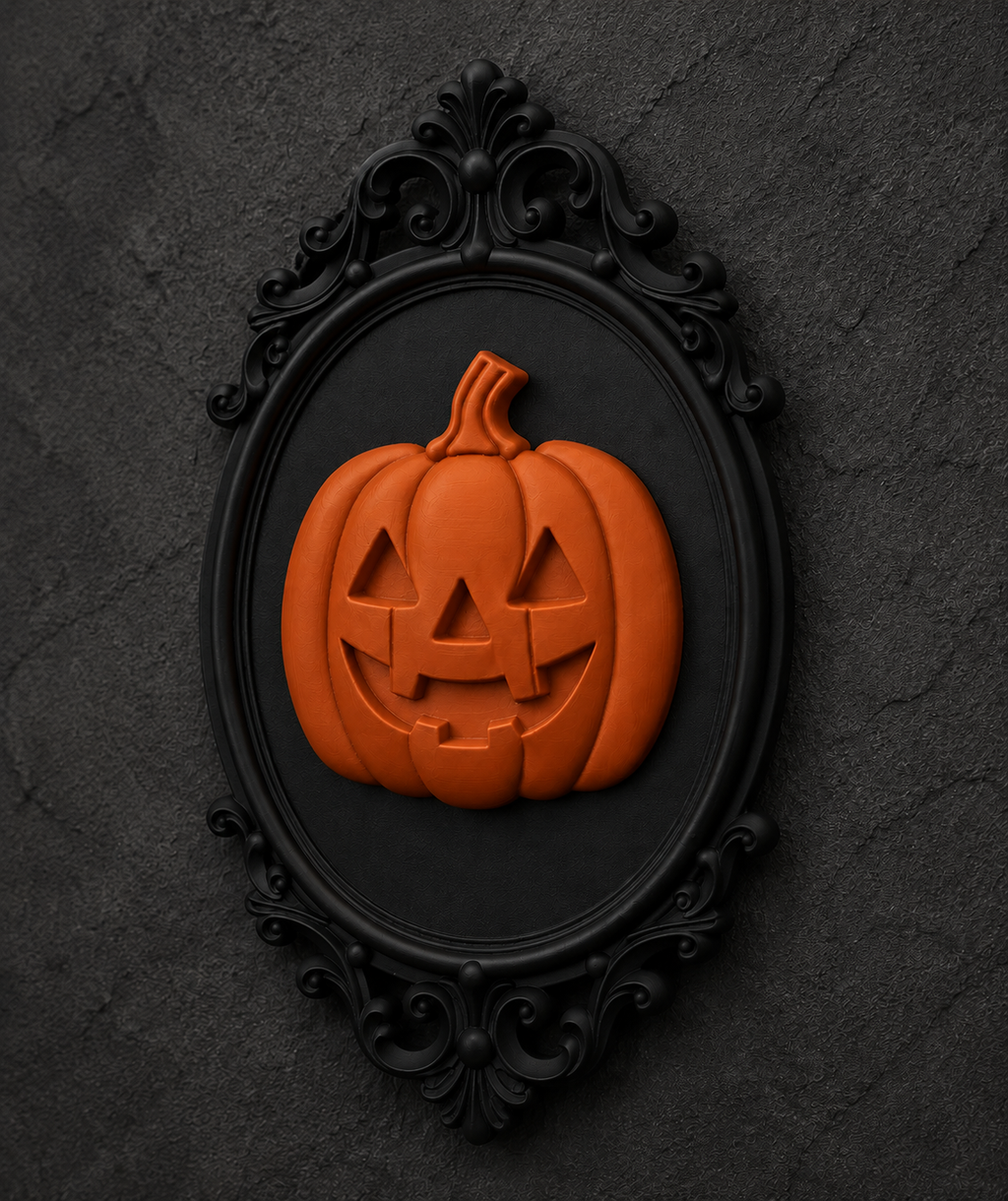 The Lantern Grin — Baroque Pumpkin Wall Plaque by Gremlin Relics